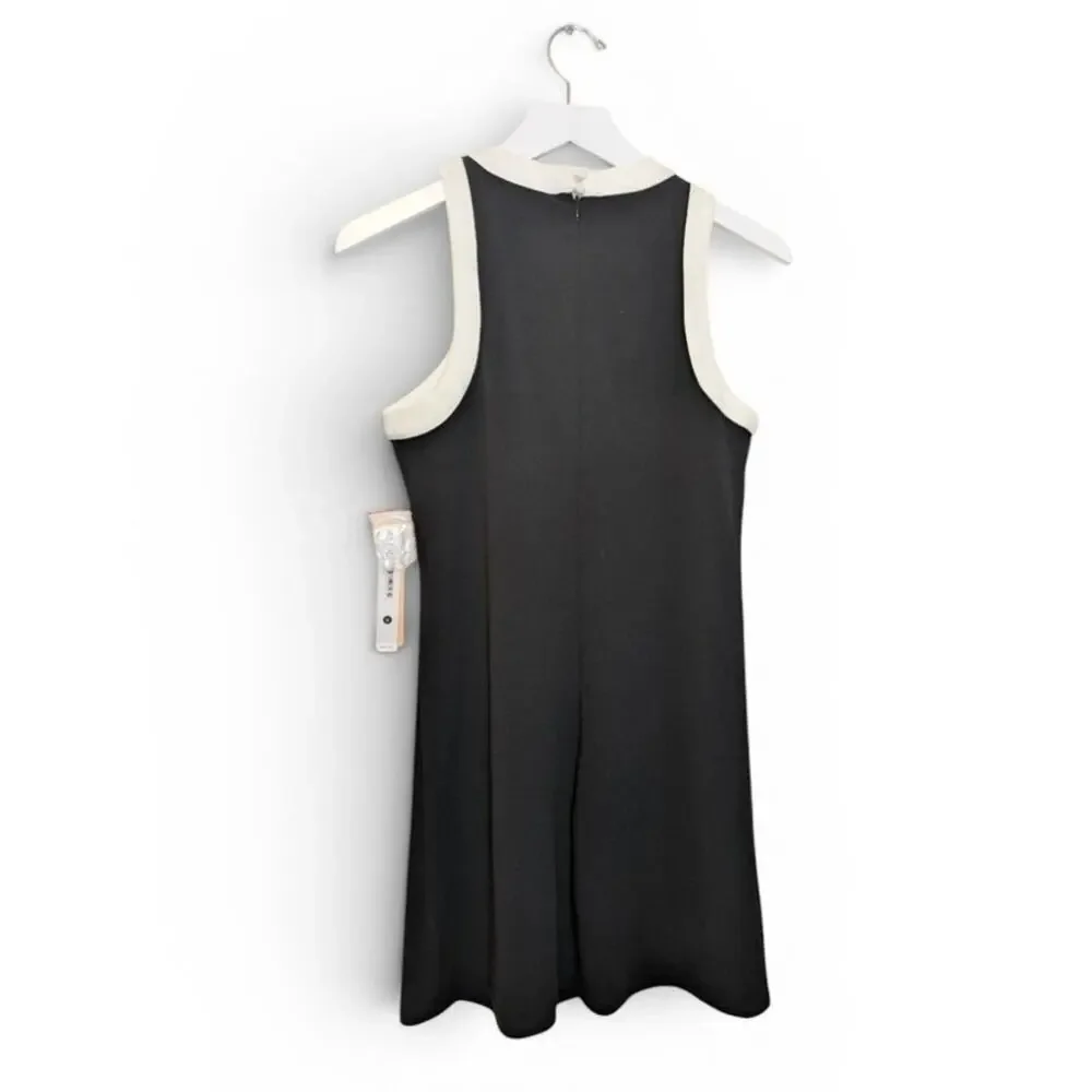 AQUA by Bloomingdales Black & White Racerback Mini Dress - Size Small - Picture 7 of 10